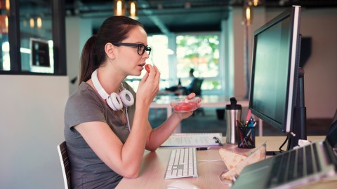 A woman with ADHD tries to do too many things at once.